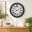 VEDAS Classic Roman Noir Wall Clock | Modern Black Frame Designer Clock