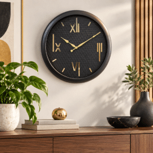 VEDAS Midnight Roman Elegance | Decorative Wall Clock