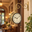 Vedas Royal Station Heritage Clock – Vintage Double-Sided Hanging Railway Wall Clock with Antique Brass Finish (6 Inch)