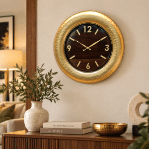 Vedas Luxury Gold & Brown Clock | Decorative Wall Clock