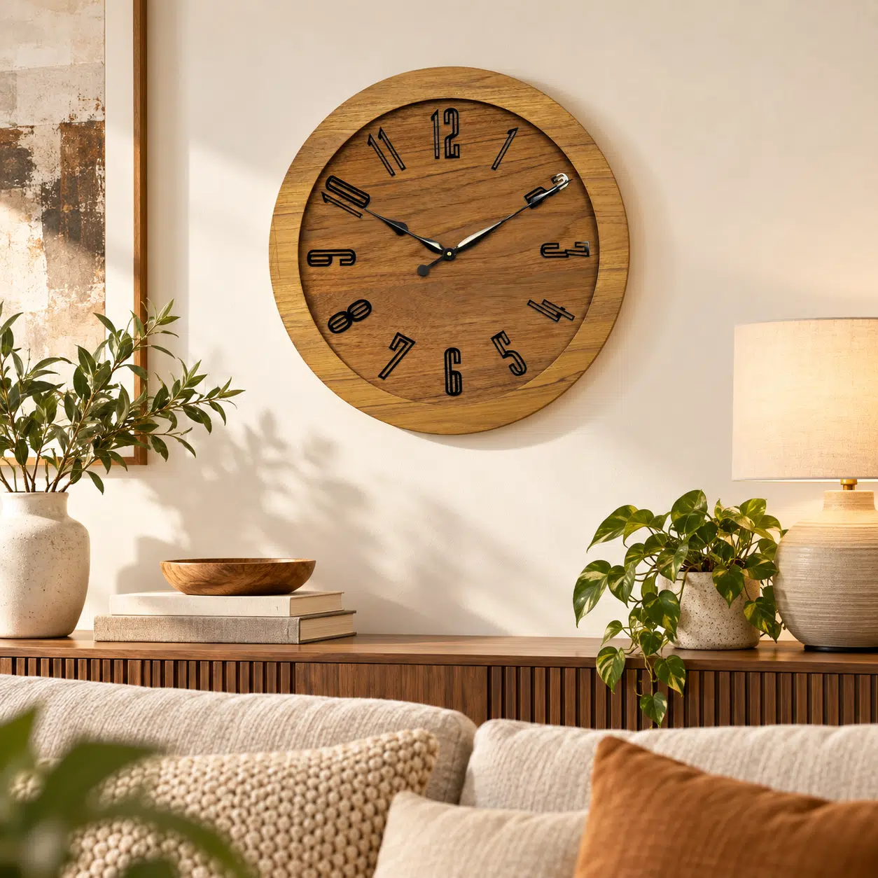 Vedas Oakwood Contemporary Clock | Decorative Wall Clock