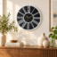 VEDAS C-Monarch Black Heritage Metal Wall Clock – 24 Inch Silver Metallic Roman Numeral Clock