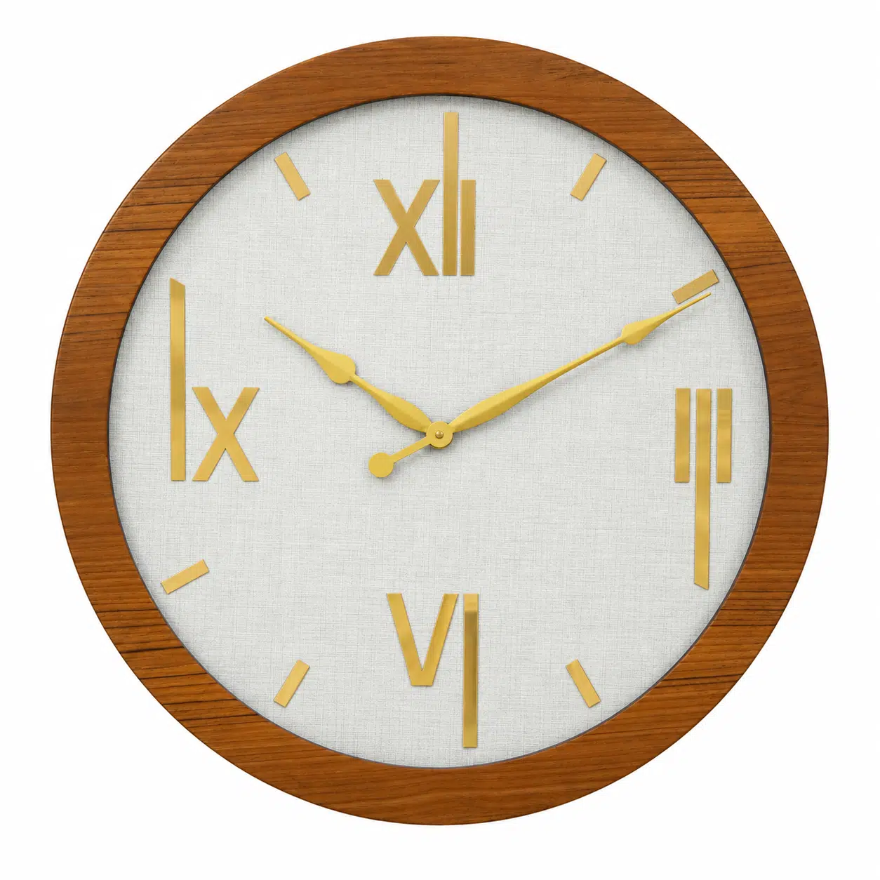 VEDAS Nordic Gold Roman Wall Clock | Modern Wooden Frame Designer Clock - Image 3