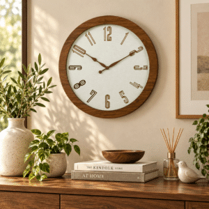 VEDAS Nordic Timber Wall Clock | Modern Wooden Frame Designer Clock