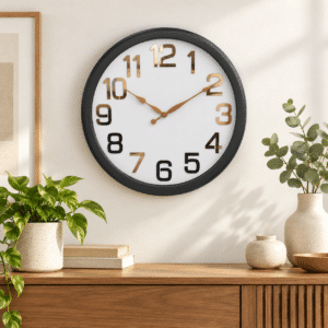 VEDAS Modern Gradient Wall Clock | Minimal Black Frame Designer Clock