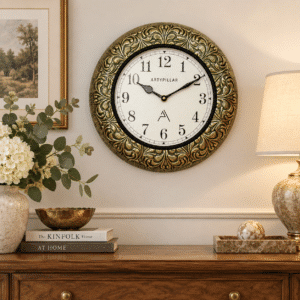 VEDAS Royal Vine Heritage Wall Clock | Vintage Ornate Floral Designer Clock