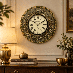 VEDAS Royal Laurel Roman Wall Clock | Vintage Ornate Designer Clock