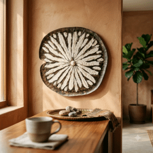 VEDAS W-Mushroom Big Wall Décor – Textured Abstract Botanical Wall Accent for Living Room, Bedroom & Office Medium