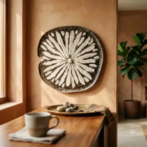VEDAS W-Mushroom Big Wall Décor – Textured Abstract Botanical Wall Accent for Living Room, Bedroom & Office Medium
