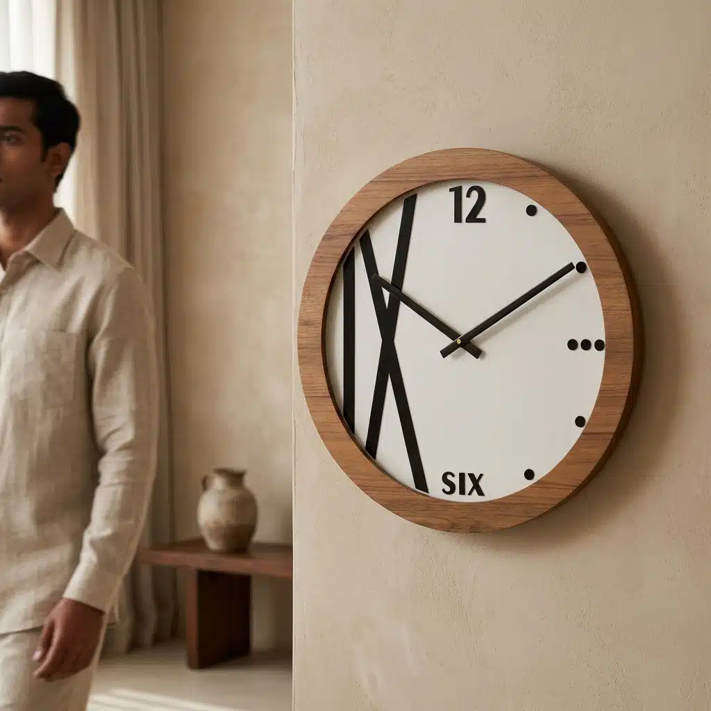 VEDAS Walnut Prestige Clock | Decorative Wall Clock - Image 3