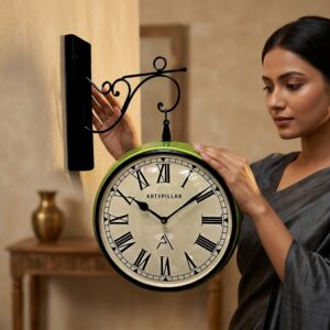 VEDAS Heritage Station Clock | Decorative Double-Sided Wall Clock