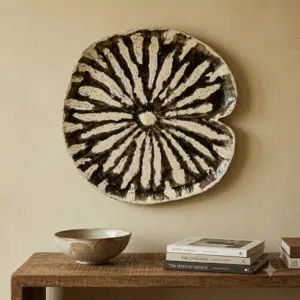 VEDAS W-Mushroom Big Wall Décor – Textured Abstract Botanical Wall Accent for Living Room, Bedroom & Office Small