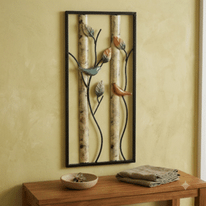 VEDAS W-Lois Birds & Leaves Metal Wall Décor – Nature-Inspired Decorative Wall Art for Living Room, Bedroom & Office 1