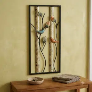 VEDAS W-Lois Birds & Leaves Metal Wall Décor – Nature-Inspired Decorative Wall Art for Living Room, Bedroom & Office 1