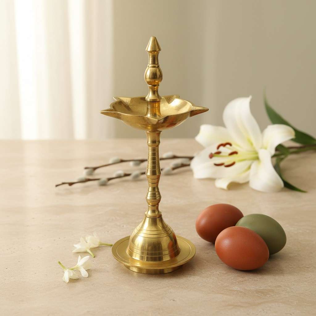 VEDAS Lakshmi Ganesha Idol & Brass Deepak Stand Premium Puja Décor Combo with 2 Tealight Holders FREE - Image 4
